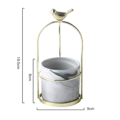 Maceta De Flores Con Diseño De Pájaro Para Una Decoración Con Estilo