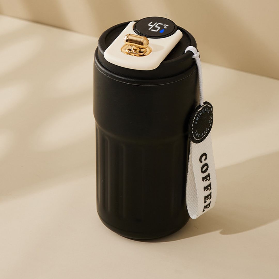 Taza de Café de Acero Inoxidable con Indicador Led de Temperatura 450 Ml