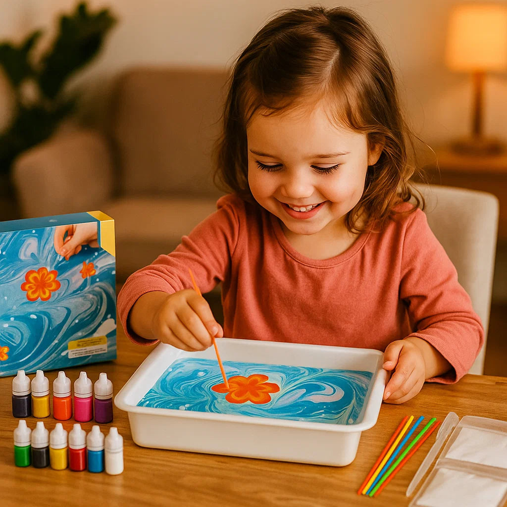 Kit de pintura marmoleada para niños ⎜ Set creativo de arte acuático