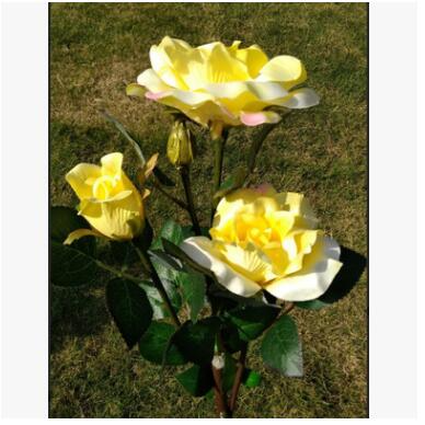 Luces de Rosas Alimentadas por Energía Solar - Enchufe de Jardín con Panel Solar para Iluminación Decorativa