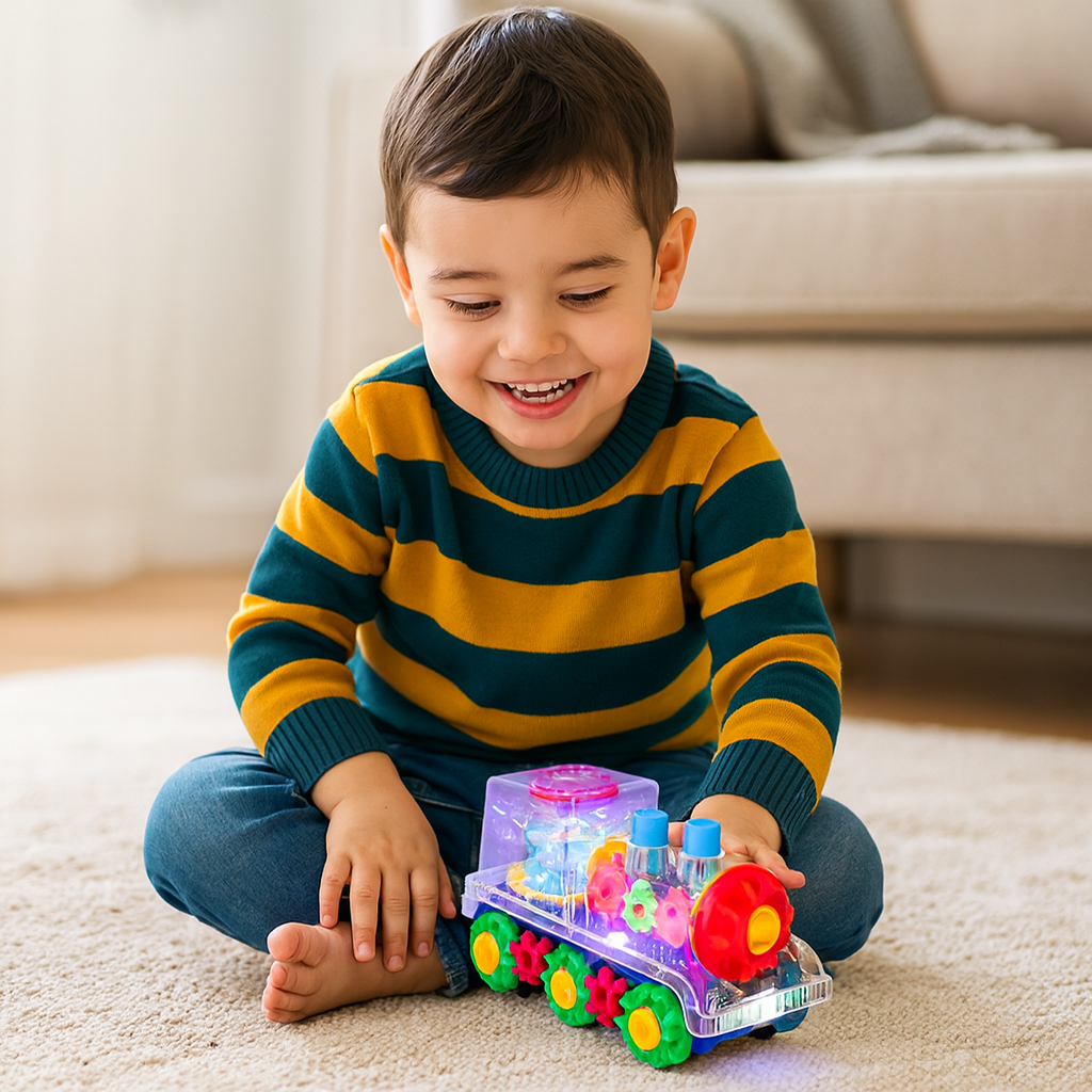 Locomotora musical danzante y luminosa
