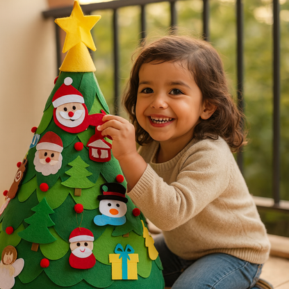 Montessori 3D árbol de Navidad de fieltro