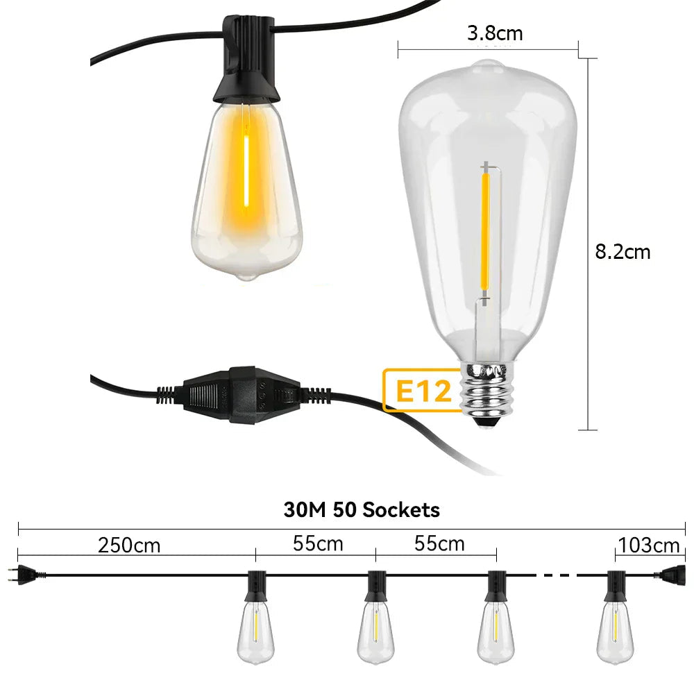 Luces De Hadas Led Resistentes A La Intemperie