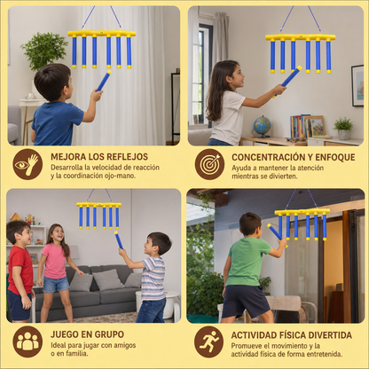 Juego de reflejos con palos que caen – Juguete de coordinación ojo-mano