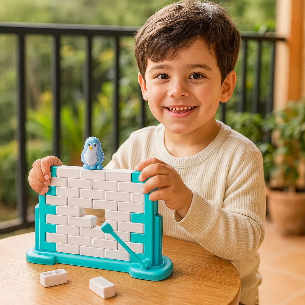 Juego familiar de equilibrio pared de hielo pingüino