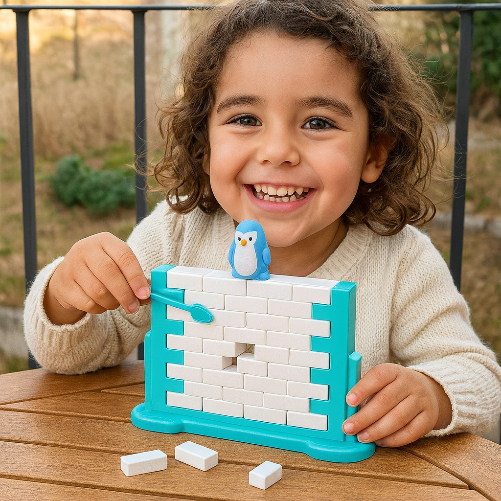 Juego familiar de equilibrio pared de hielo pingüino