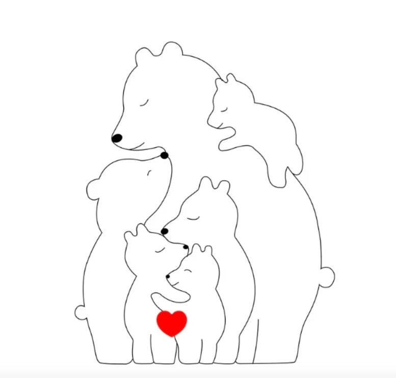 Familia de osos personalizada hecha a mano