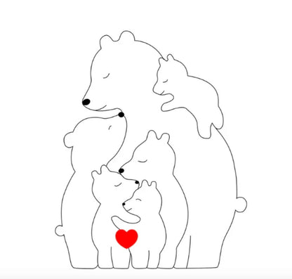 Familia de osos personalizada hecha a mano