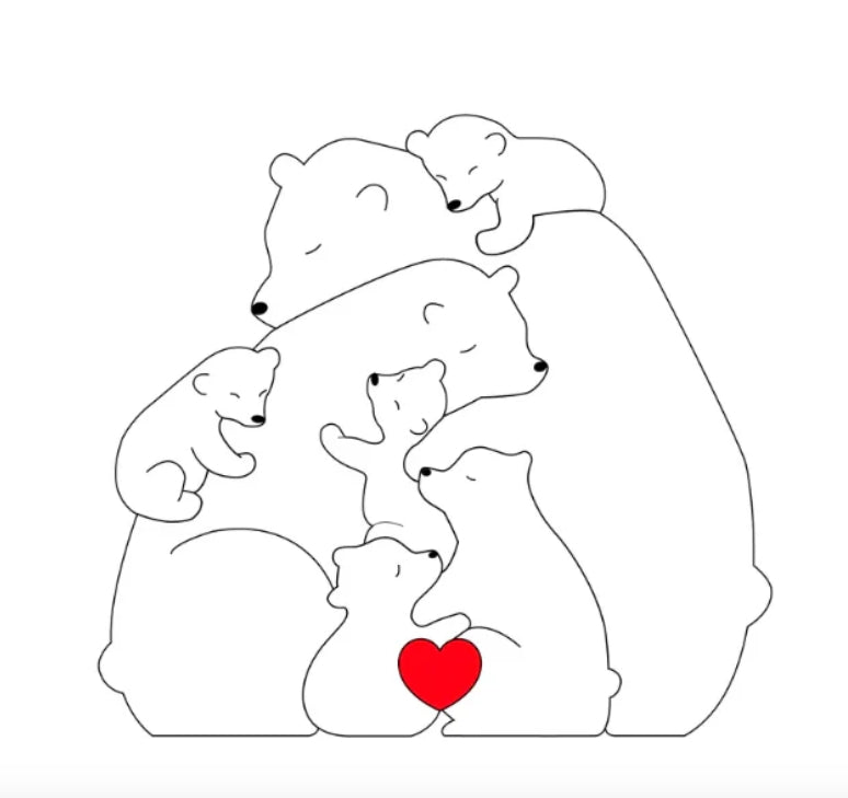 Familia de osos personalizada hecha a mano