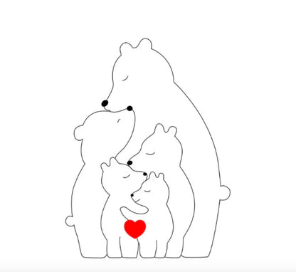 Familia de osos personalizada hecha a mano