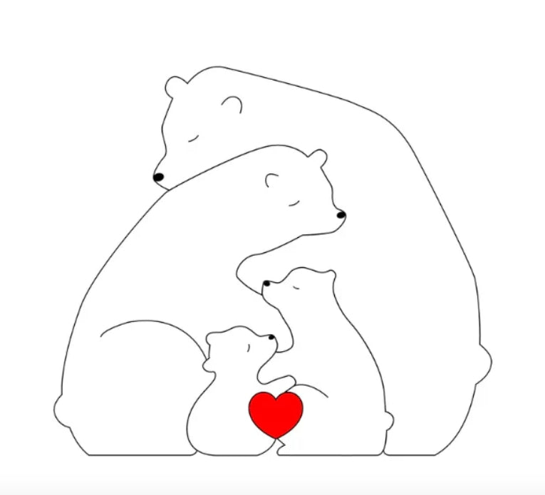 Familia de osos personalizada hecha a mano