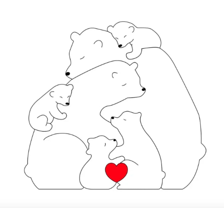 Familia de osos personalizada hecha a mano