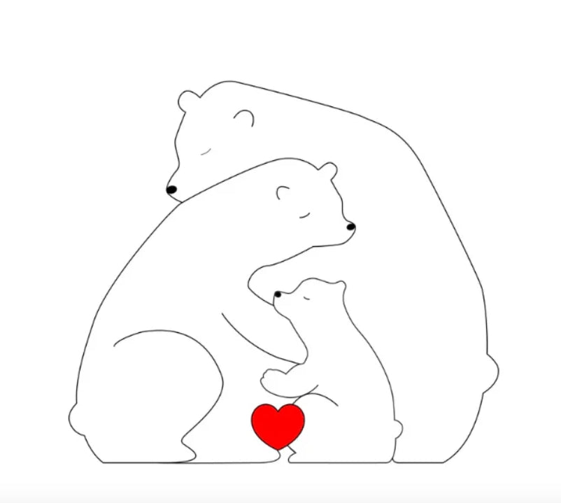 Familia de osos personalizada hecha a mano