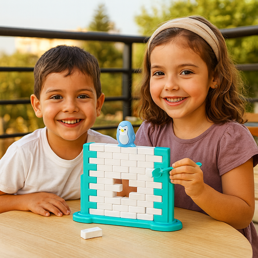 Juego familiar de equilibrio pared de hielo pingüino