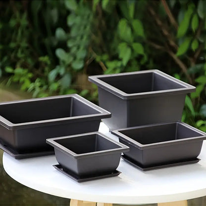 Maceta Con Platillo - Maceta Rectangular Para Jardín Y Balcón Maceta Con Platillo