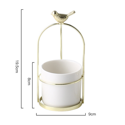 Maceta De Flores Con Diseño De Pájaro Para Una Decoración Con Estilo