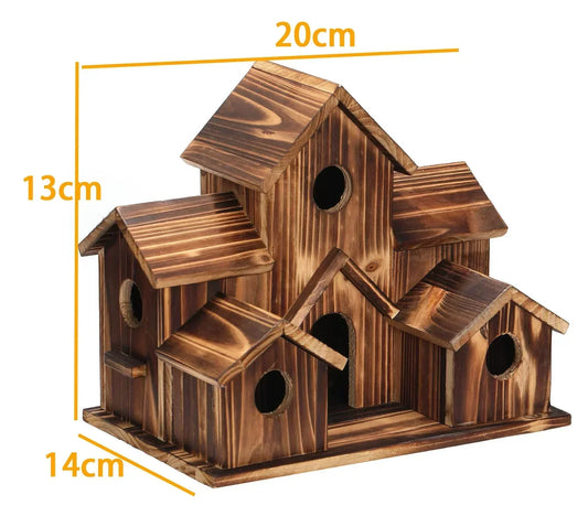 Casa para Pájaros Artesanal de 6 Agujeros