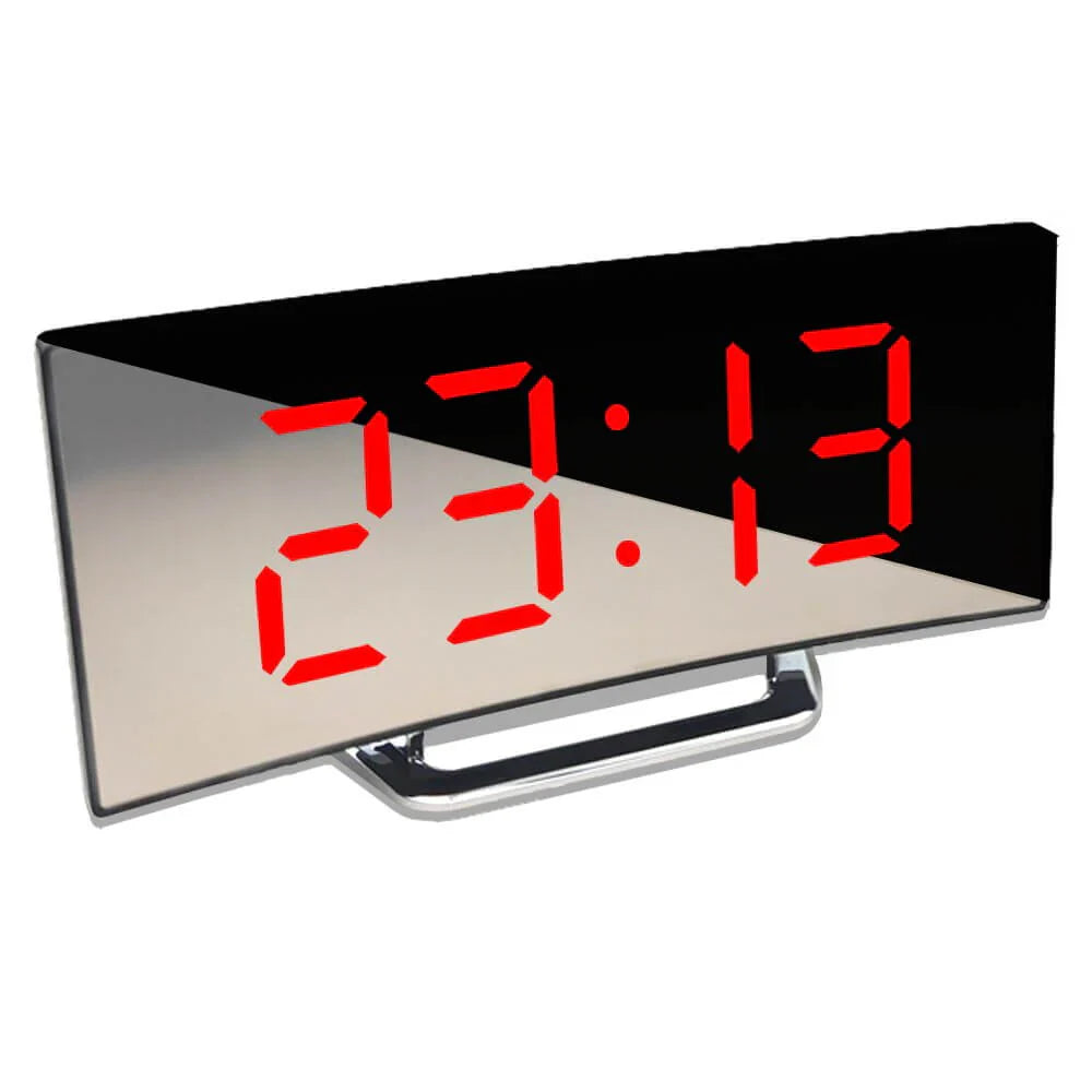 Reloj Despertador Digital Led Curvado de Estilo Moderno