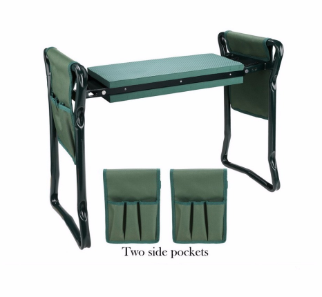 Taburete de Jardín con Bolsa - Asiento Plegable y Estación de Trabajo para Jardinería