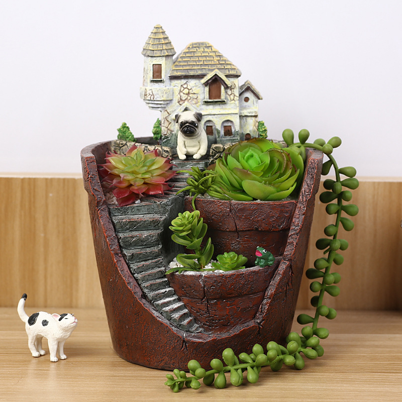 Maceta Decorativa de Plantas Suculentas para Mini Jardín - Maceta Bonsái para Micro Paisaje y Jardín