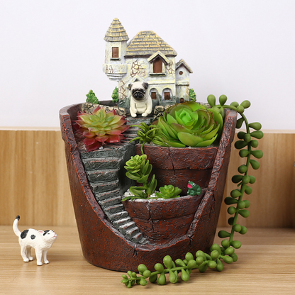 Maceta Decorativa de Plantas Suculentas para Mini Jardín - Maceta Bonsái para Micro Paisaje y Jardín