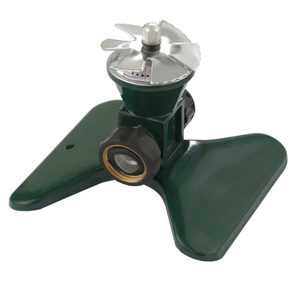 Aspersor De Césped Metálico Giratorio Automático De 360 Grados - Eficaz Cabezal De Riego De Jardín