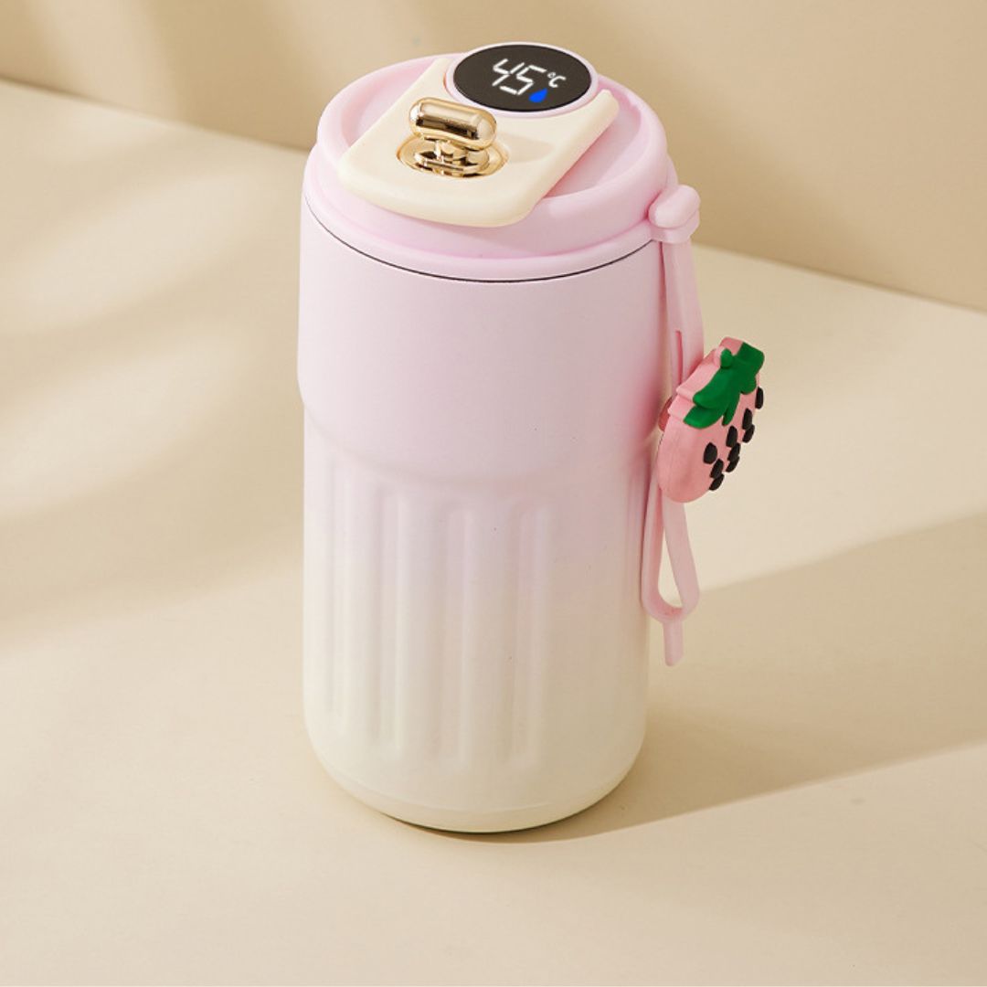 Taza de Café de Acero Inoxidable con Indicador Led de Temperatura 450 Ml