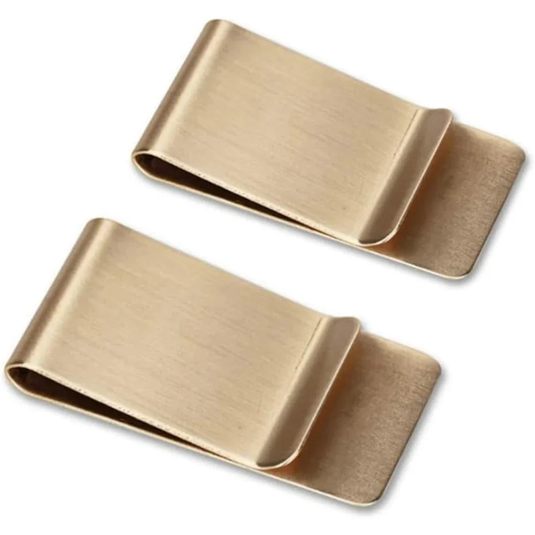 Elegante Tarjetero y Pinza para Billetes de Acero Inoxidable - Set de 2 Preciosos Tarjeteros y Pinzas para Billetes de Acero Inoxidable
