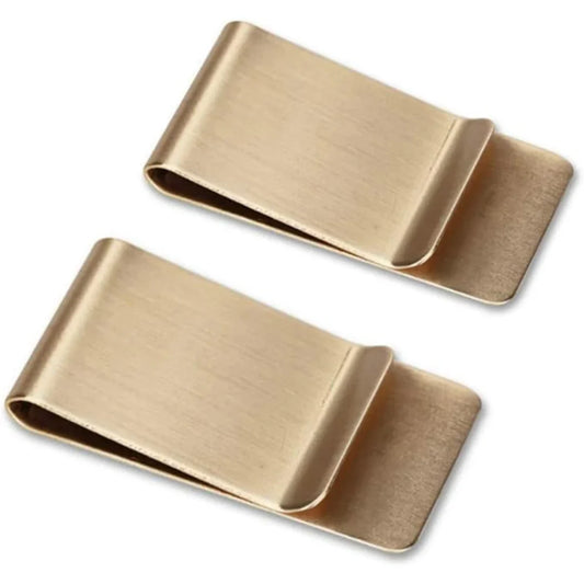 Elegante Tarjetero y Pinza para Billetes de Acero Inoxidable - Set de 2 Preciosos Tarjeteros y Pinzas para Billetes de Acero Inoxidable