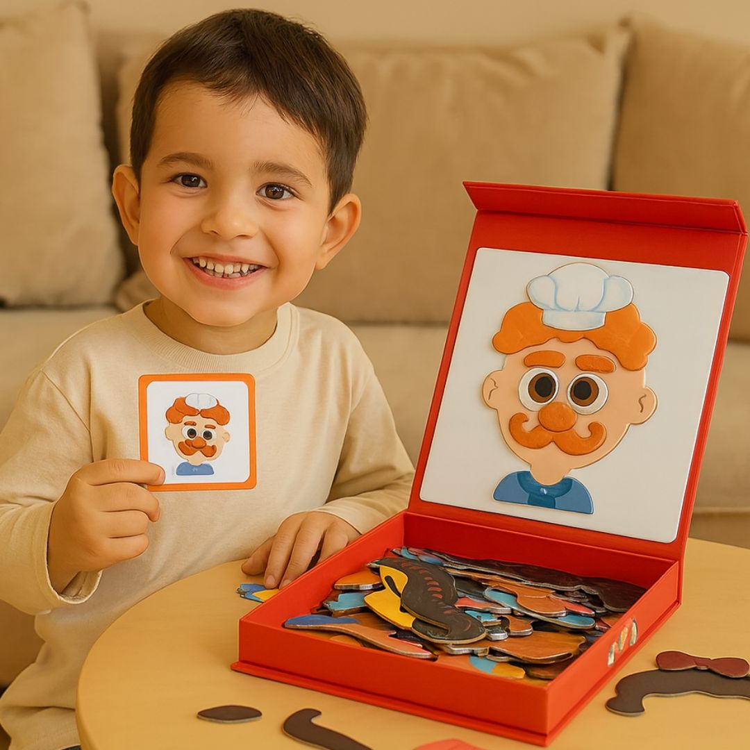Rompecabezas educativo de expresiones faciales para niños