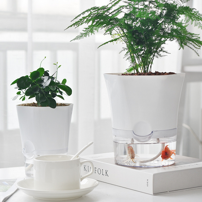 Maceta con Depósito de Agua - Maceta Autorriego para Plantas de Interior