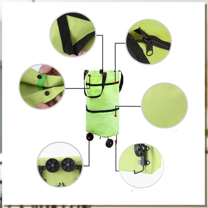 Bolsa De La Compra Plegable 2 En 1 Con Ruedas Bolsa De La Compra Plegable 2 En 1