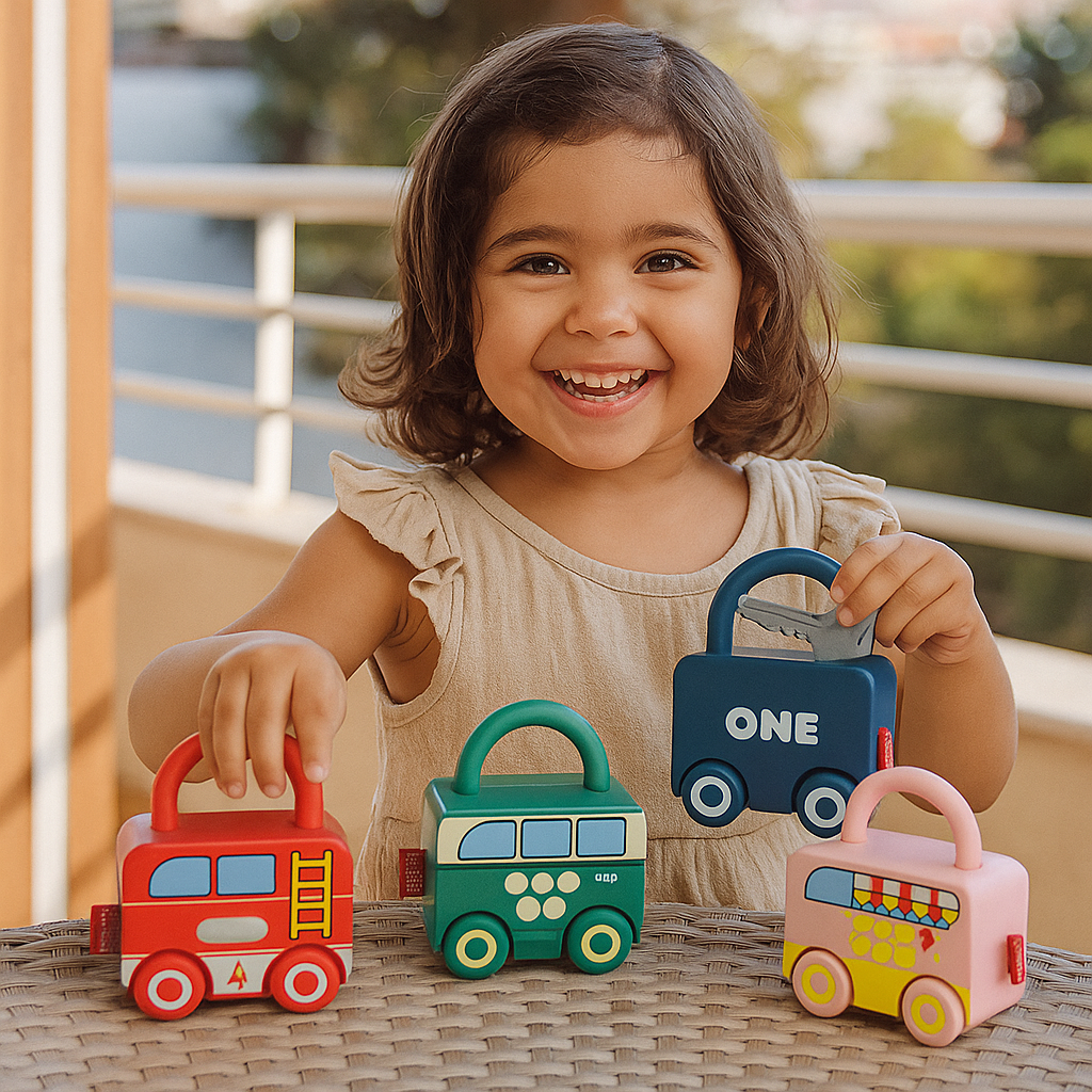 Juguete montessori llave y cerradura – Colores y patrones