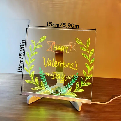 Pizarra de dibujo de escritura con LED para niños | Superficie reutilizable con luz para notas creativas, arte y aprendizaje