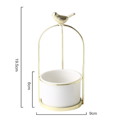 Maceta De Flores Con Diseño De Pájaro Para Una Decoración Con Estilo