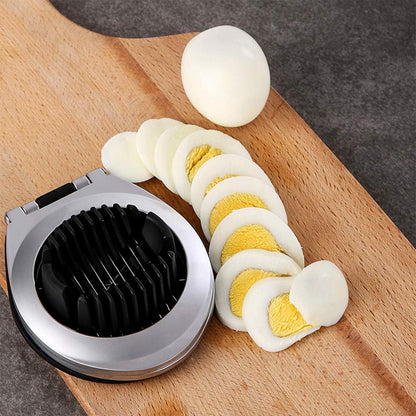 Cortador de Huevos de Acero Inoxidable - ¡ 3 Opciones de Corte en 1 para una Preparación sin Esfuerzo !