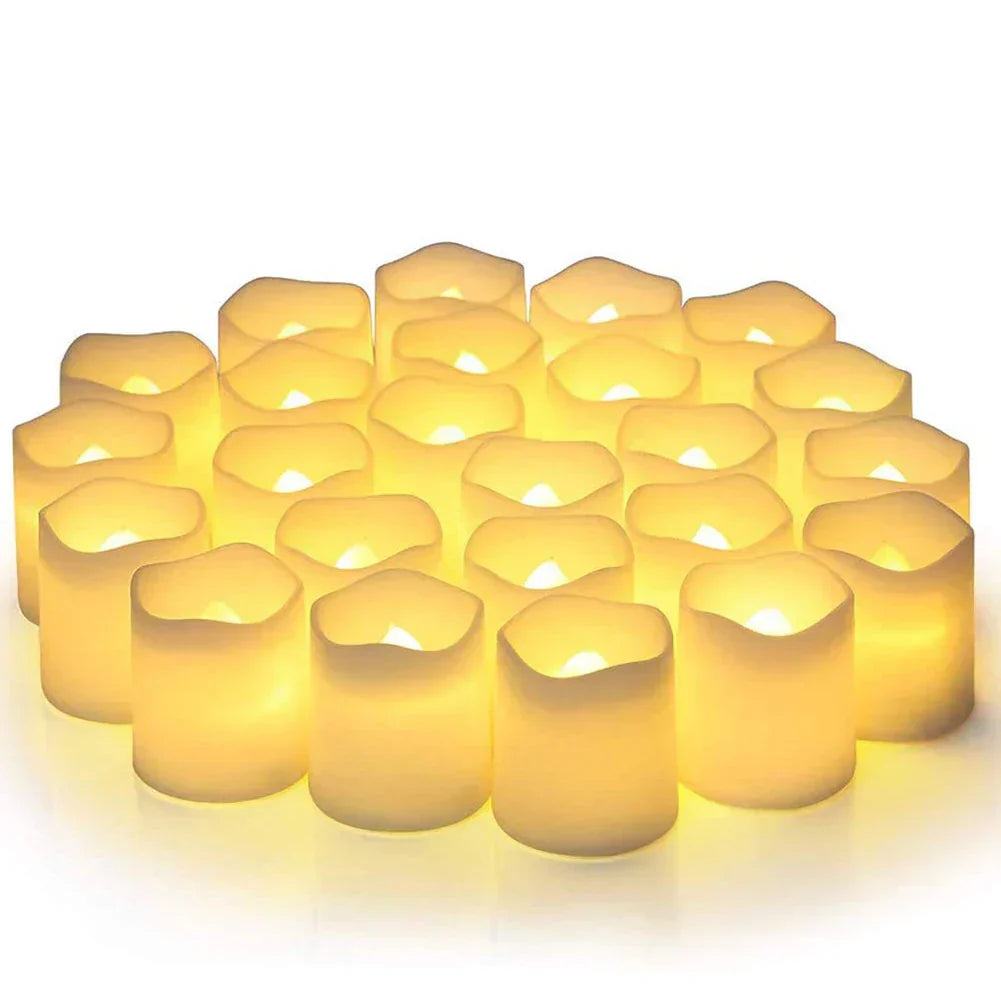 Velas De Té Led Alimentadas Por Batería Con Efecto De Parpadeo Blanco Cálido Las Velas De Té Led Con Efecto De Parpadeo Blanco Cálido