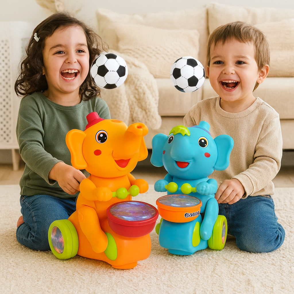 Juguete elefante con pelota voladora