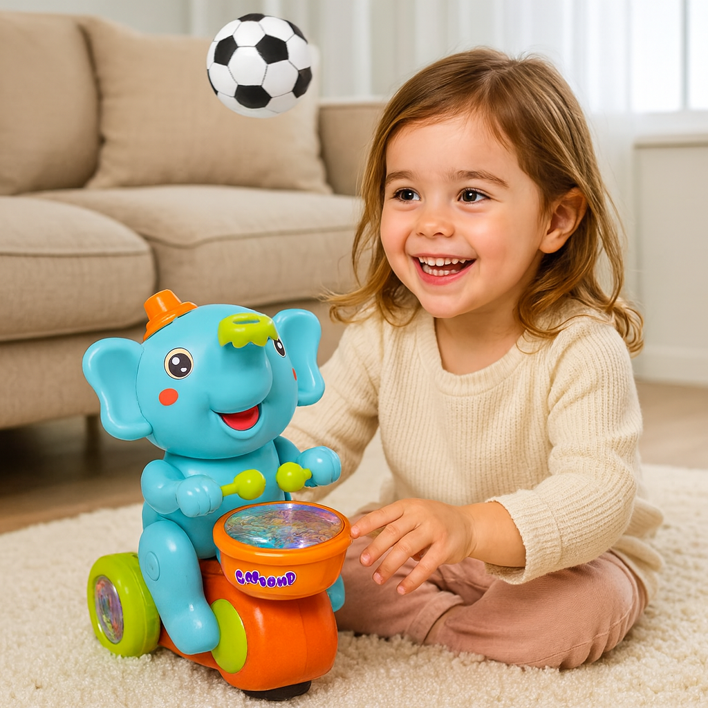 Juguete elefante con pelota voladora