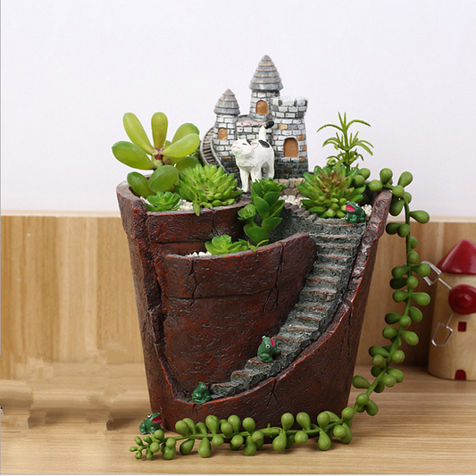Maceta Decorativa de Plantas Suculentas para Mini Jardín - Maceta Bonsái para Micro Paisaje y Jardín