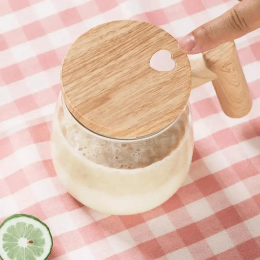 Taza Inteligente - Taza Auto-agitadora con Diseño de Madera