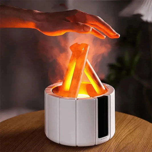 Humidificador De Llama Con Led - Difusor Ultrasónico Y Aromaterapia Con Efecto De Fuego Abierto