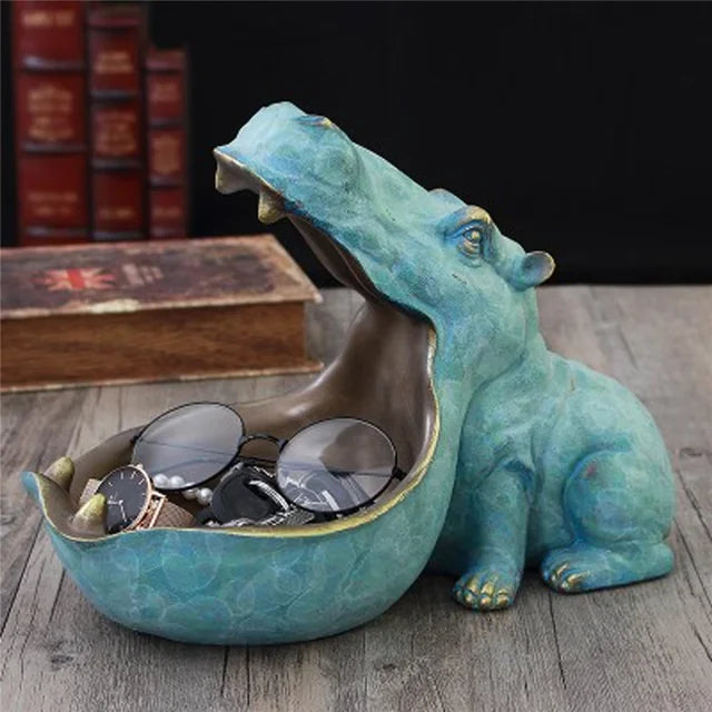 Caja Decorativa Hipopótamo para Escritorio para Guardar Cosas