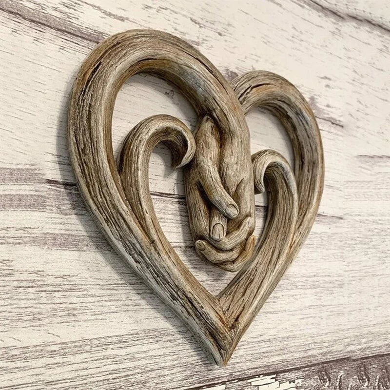 Decoración de Pared Hecha de Madera en Forma de Corazón