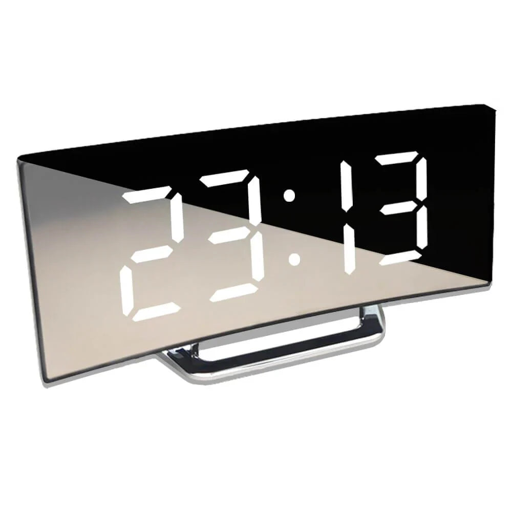 Reloj Despertador Digital Led Curvado de Estilo Moderno