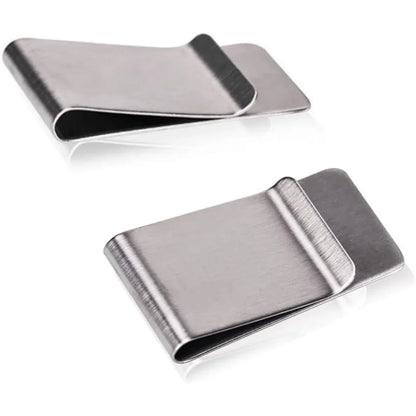 Elegante Tarjetero y Pinza para Billetes de Acero Inoxidable - Set de 2 Preciosos Tarjeteros y Pinzas para Billetes de Acero Inoxidable