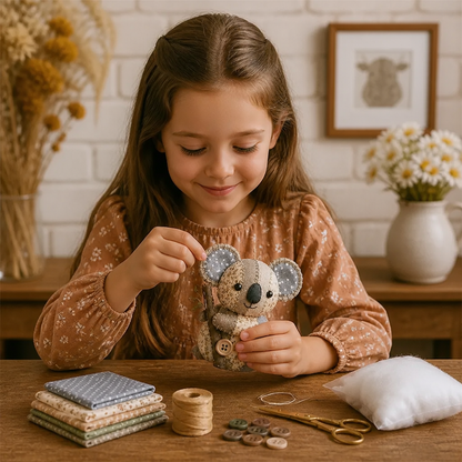 Kit de Costura DIY de Animales – Set de Manualidades para Ornamentos de Tela Hechos a Mano