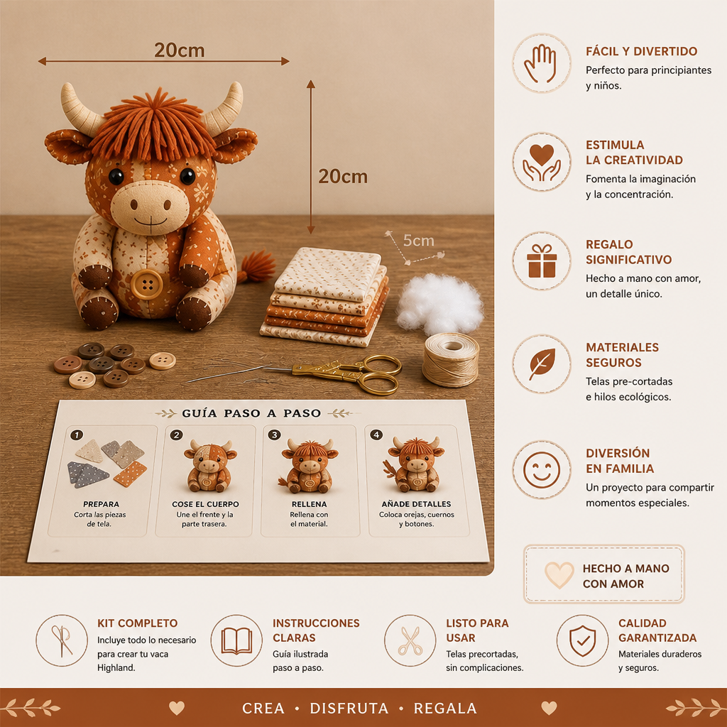 Kit de Costura DIY de Animales – Set de Manualidades para Ornamentos de Tela Hechos a Mano