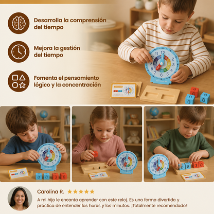 Juguete educativo Montessori para aprender la hora y el tiempo