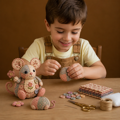 Kit de Costura DIY de Animales – Set de Manualidades para Ornamentos de Tela Hechos a Mano